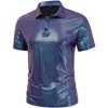 Men's 70s Disco Shirts Shiny Sequins Short Sleeve Party Shirt Slim Fit Nightclub Costume Tops - 3 of 4