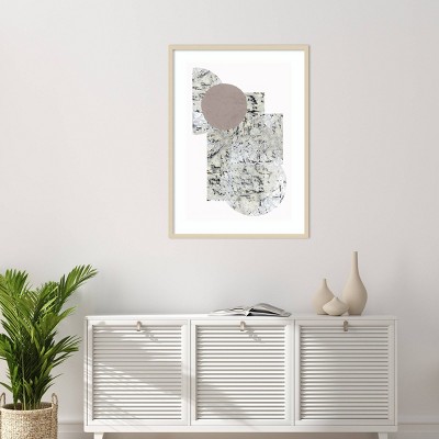 Direction II Svelte Natural Framed Abstract Wall Art Print