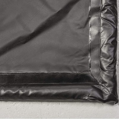 Black PVC Garage Containment Mat with Squeegee, 7.9' x 16'