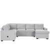 Sectional Sleeper Sofa with Pull-out Bed and Lounge Chair, USB and Type-C Interfaces, Suitable for Living Room, Office, and Spacious Spaces - 3 of 4