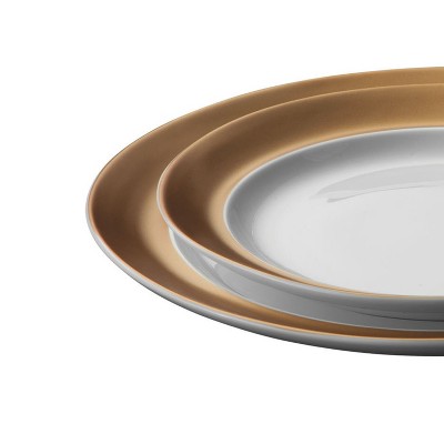 White and Gold Porcelain 6-Piece Dinnerware Set