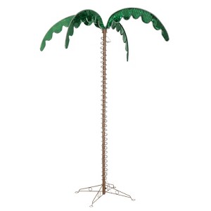 FONTOI 7ft Coconut Tree Decorative Garden Tree Tropical Palm Style Outdoor Decor for Patio Lawn Poolside Party Home, Green, 39.37"*13.39"*5.12" - 1 of 4