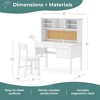 Guidecraft Madison Kids Desk with Hutch and Chair Set - White: Kids Wooden Bedroom Writing Table with Storage, Wood Study Table for Kids with Hutch - 3 of 4