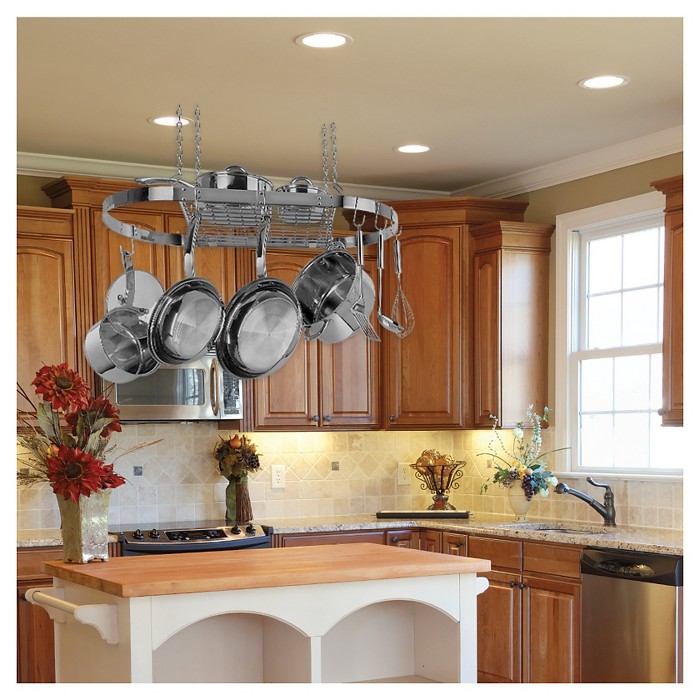Range Kleen Oval Hanging Pot Rack Stainless Steel Target Range Kleen Oval Hanging Pot Rack Stainless Steel Target