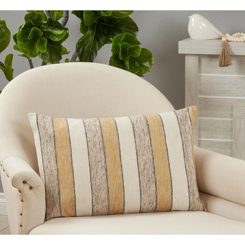 Saro Lifestyle Saro Lifestyle Cotton Pillow Cover With Striped Design, 3 of 4