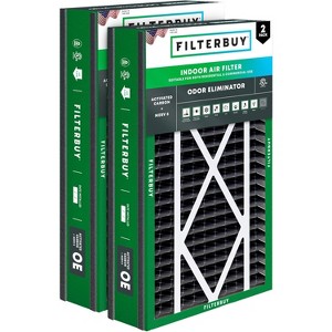 Filterbuy 16x25x5 Air Filter (2-Pack), Pleated MERV 8 Odor Eliminator HVAC AC Furnace Air Filters Replacement for Trion Air Bear 255649-105 & More - 1 of 4