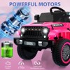 Jojoka 12V Kids Ride-On Truck with Remote Control, LED Lights, Music & Bluetooth, 2 Driving Modes, Shock Absorbers, for Ages 2-5 - 3 of 4