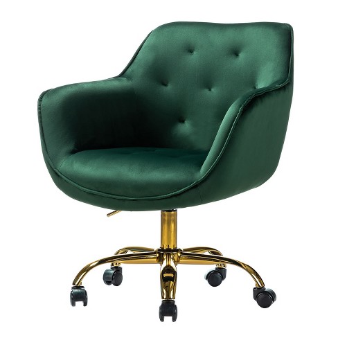 Velvet desk chair discount green