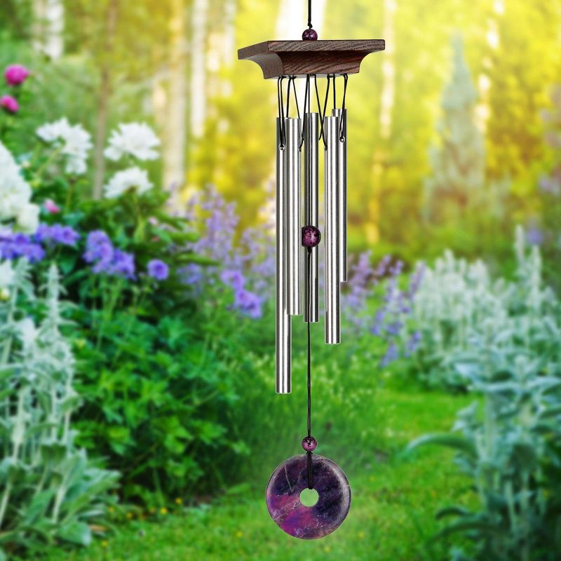 Woodstock Windchimes Woodstock Amethyst Chime Petite, Wind Chimes For Outside, Wind Chimes For Garden, Patio, and Outdoor Décor, 16"L, 2 of 8