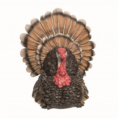Transpac Resin 10.5 in. Multicolor Harvest Tabletop Turkey Decor