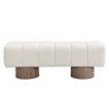 50" Upholstered Chenille Dining Bench with Wood Legs,Accent Seat for Entryway,Bedroom,or Living Room–The Pop Home - 4 of 4