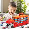 Vatos Dinosaur Transport Truck Car Toy for Kids, 3 in 1 Ejection Folding Track Toys w/Sound, Portable Truck with 8 Race Cars - 2 of 4