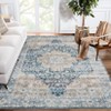 Machine Washable Area Rug Non Slip Rug Vintage Distressed Low Pile Foldable Rugs Medallio Retro Accent Carpet For Bedroom Living Room Office Dorm - 3 of 4