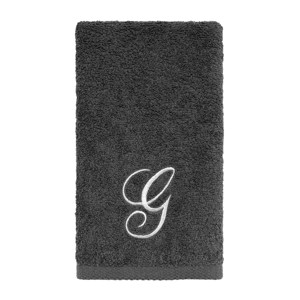 Avanti  Granite with Silver Script Monogram Bath Towel Letter   G - 1 of 3