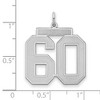 Black Bow Jewelry Sterling Silver, Jersey Collection, Large Number 60 Pendant - 2 of 4