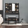 Vanity Desk with Mirror, Lights, and Adjustable Storage - Makeup Vanity Set with Upholstered Stool for Bedroom - 4 of 4