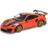 2018 Porsche 911 GT2RS Weissach Package Orange w/Carbon Stripes & Golden Wheels Ltd Ed 1/18 Diecast Model Car by Minichamps - image 2 of 4