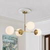 LLHZSY 4 - Light Dimmable Gold Sputnik Modern Linear Globe Chandelier Kitchen Island Pendant Light - W41.73" - 3 of 4