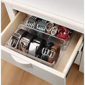 Akoasm 2-Piece Adjustable 4-Compartment Storage Rack with Stackable Design-Clear - 1 of 4