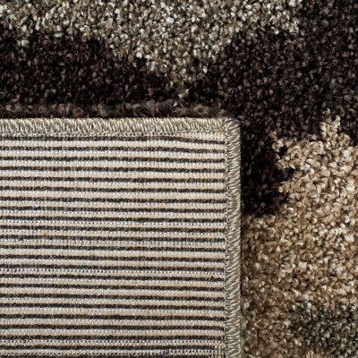 Gray and Beige Camouflage Shag Area Rug 8'6" x 12'