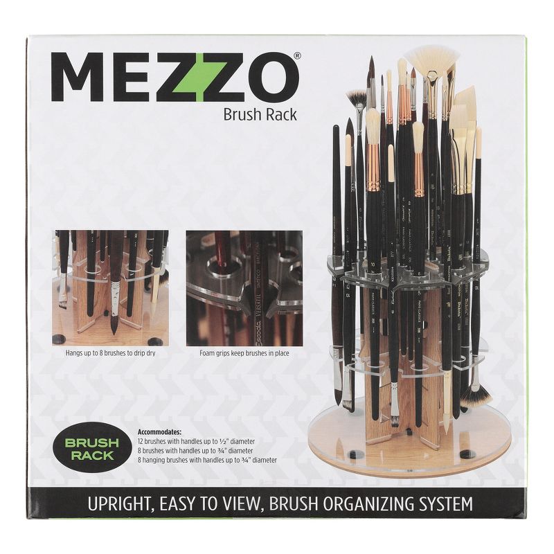 Mezzo Rotating Paint Brush Storage Rack with Mimik Hog Set of 17 Professional Brushes -Synthetic Hog Hair Paint Brush Set for All Paint Types with, 4 of 7