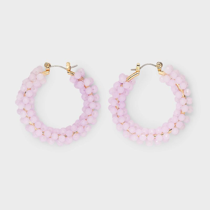 Hoop Glass Bead Earrings - A New Day™, 1 of 5
