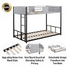 APRILSOUL Heavy-duty Sturdy Metal Twin over Twin Bunk Bed with Vent Board, Safety Guardrail, CPC Certified - 4 of 4