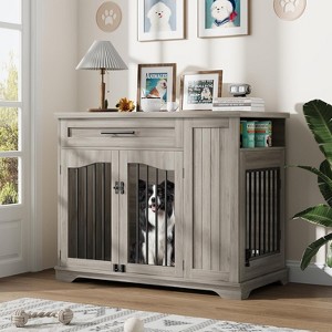 COZONY Furniture Style Dog Crate for Large Dogs with Feeding Station & Storage - 1 of 4