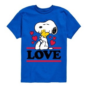 Boys' - Peanuts - Love Snoopy Woodstock Short Sleeve Graphic T-Shirt - 1 of 4