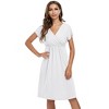 Clearlove 2025 Summer Maternity Nursing Dress Baby Shower Short Sleeves A-line Midi Pregnancy Dress - 4 of 4