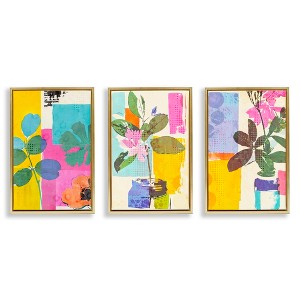 Stupell Industries Drifting Bloom Botanicals 3pc Floating Frame Art Set - 1 of 4