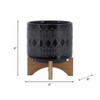 Sevobal Planters Small Plant Pot with Drainage Plug and Stand and Legs for Indoor Home Office Table Plants Flowers Herb, Black, 8"*8"*9" - 4 of 4