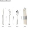 Itopfox 100 Pack Pre Rolled Silver Plastic Silverware Set with Napkins, Disposable Wrapped Heavy Duty Cutlery Set for Wedding Birthday Party - 3 of 4