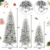 3 Pack Flocked Artificial Christmas Tree Set,Pre-Lit LED 4ft 5ft 6ft Snowy Pine Trees for Indoor Holiday Christmas Decor-Baofuwish - 4 of 4