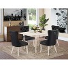 5-Piece Linen White Finish Solid Wood Top - Rectangular Upholstered Dining Room Set  - Seats 4 - 2 of 4