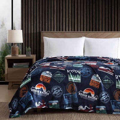 Full Blue Fleece Reversible Lightweight Blanket
