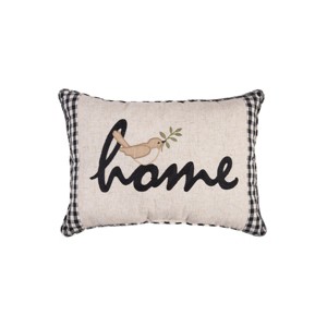 C&F Home Wreathed Birds Home Oblong Applique & Embroidered Throw Pillow - 1 of 4