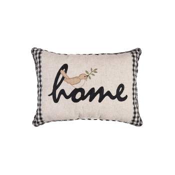 C&F Home Wreathed Birds Home Oblong Applique & Embroidered Throw Pillow
