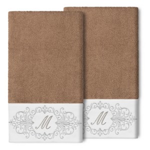 Linum Home Textiles 100% Turkish Cotton MONICA 2PC Embellished Bath Towel Set - 1 of 1