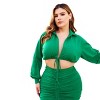 Rebdolls Women's Tie Front Blouse - Green - 4X - 3 of 4