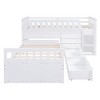 TiramisuBest L-shaped Space-Saving Twin Loft and Twin Platform Bed with 7 Drawers and Full Guardrails(WHITE) - 4 of 4