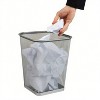 LunaLulinlk Silver Metal Mesh Trash Bin Wastepaper Basket, Set of Two, Square, Office Use - 3 of 4