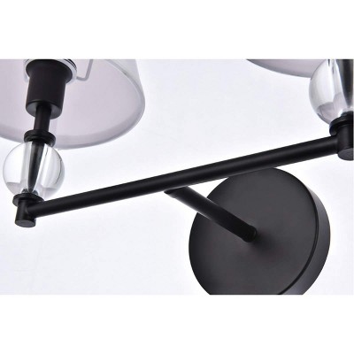 Bethany Dimmable 2-Light Bath Sconce with Black Iron and Crystal