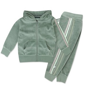 Honest Baby 2 Piece Cozy Velour Zip Front Hoodie and Sweatpant Set - 1 of 4