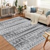 9x12 Gray Boho Farmhouse Rug, Washable Soft Neutral Carpet for Living Room, Bedroom, Dining Room - 3 of 4