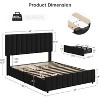 Full/ Queen/ King Size Bed Frame with 4 Storage Drawers, Adjustable Height Headboard, Linen Upholstered Platform Bed Frame, No Box Spring Needed - 3 of 4