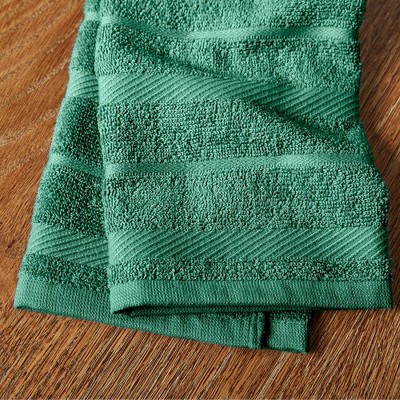 Albany Dark Green and White Cotton Kitchen Towel Set of Four