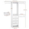 Aheaplus 4FT Small Closet Organizer with Fabric Drawers, DIY Closet System with Hanging Rods and Storage Shelves - 3 of 4