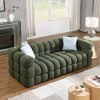 84.3" x 35.83"3-Seater Sofa with Plush Multi-Density Foam Cushions, Two Pillows and Olive Green Color - 2 of 4