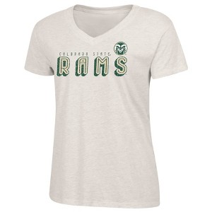 NCAA Colorado State Rams Women's Oatmeal V-Neck T-Shirt - 1 of 3